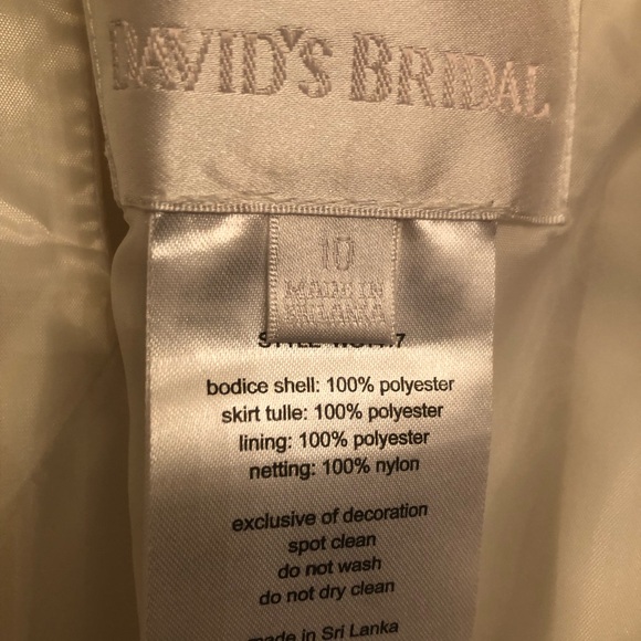 David's Bridal White Flower Girl Dress Size 10, Tulle, Formal, Special Occasion - Picture 4 of 6